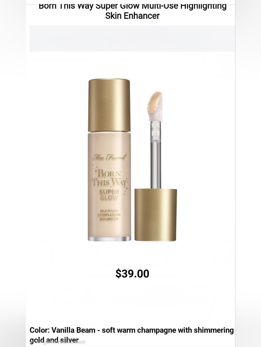 Too Faced Born This Way Super Glow Highlighter - Vanilla Beam